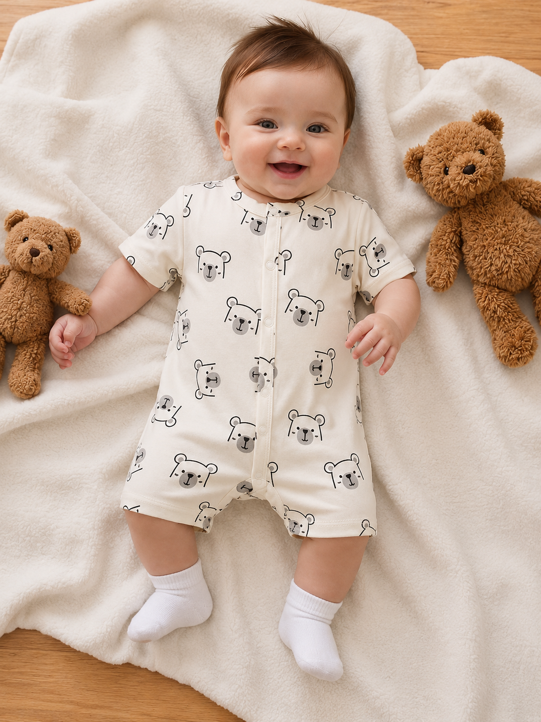 Infant Soft Knit Cartoon Romper - Adorable One-Piece Summer Outfit