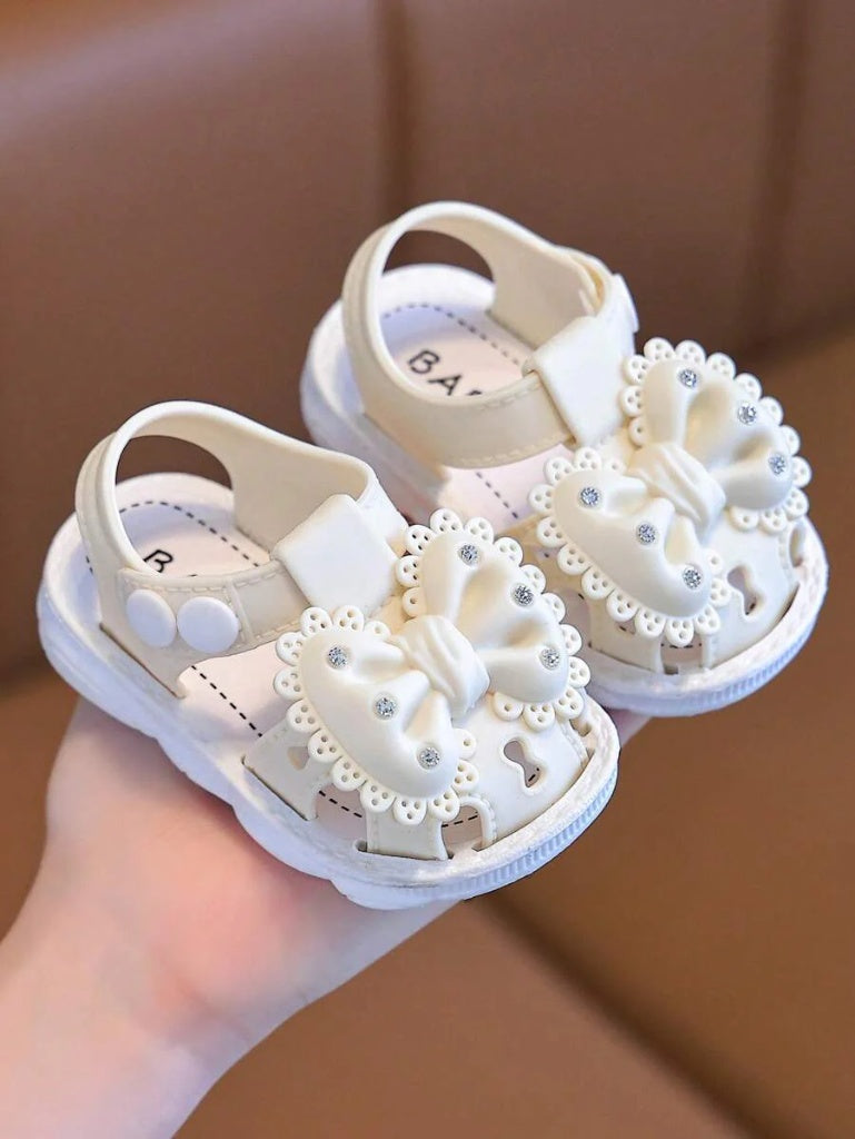 Cute White Sandals - Soft Infant Toddler Summer Beach Shoes for Baby Girls