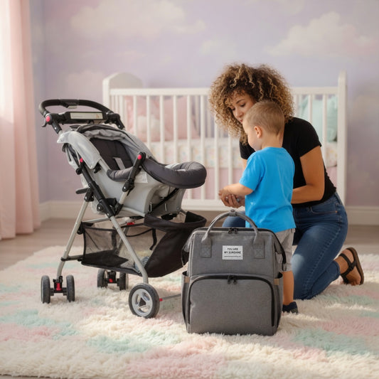 Foldable Baby Bed Diaper Bag - 3-in-1 Changing Station & Backpack - Large Capacity Insulated Mommy Bag for Travel