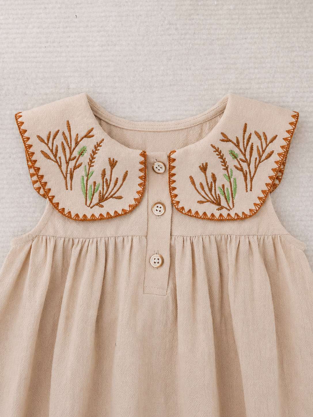 Ruffle Collar Floral Print Sleeveless Dress for Baby Girls