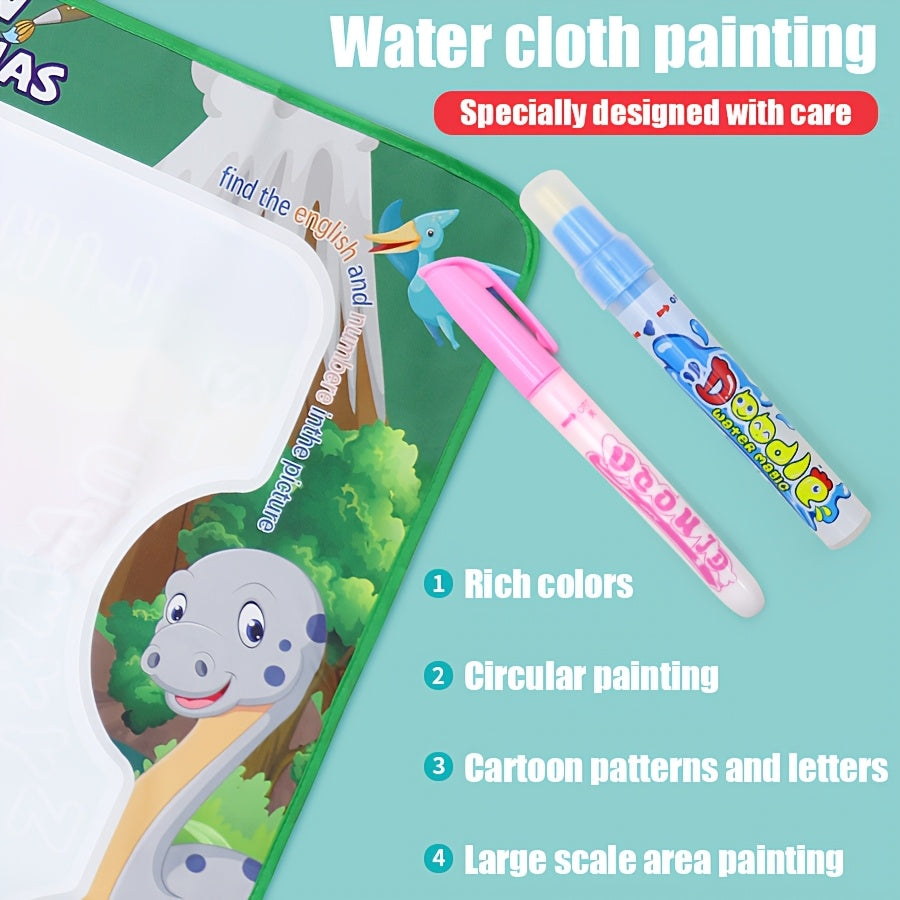 Reusable Water Doodle Mat for Kids, Mess-Free Drawing Mat with Water Pen, Portable Magic Painting Toy