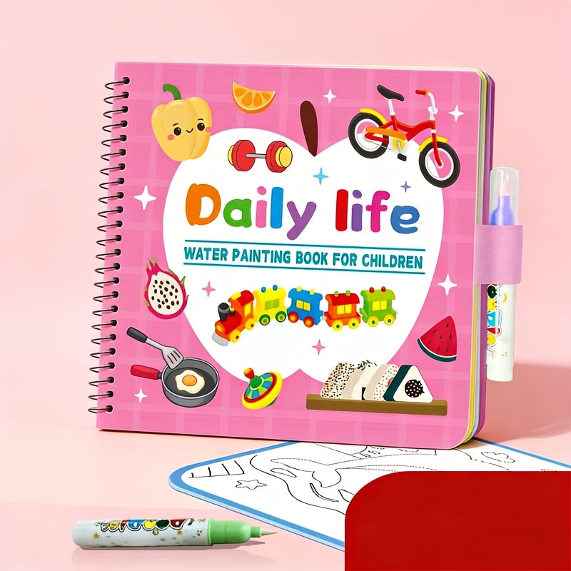 Reusable Magic Water Painting Book for Kids Educational Drawing Activity Book with Assorted Learning Themes