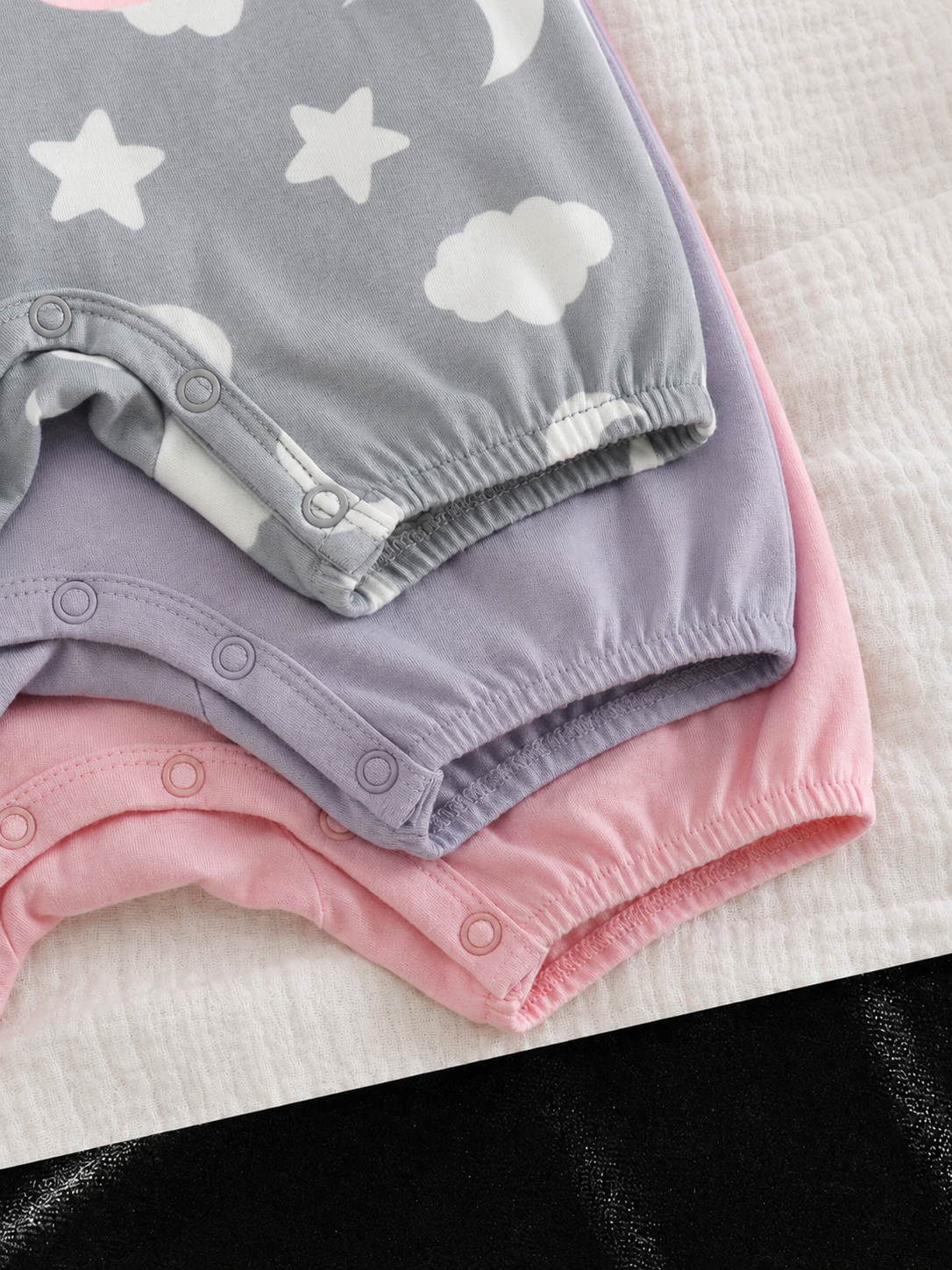 Newborn Soft Knit Summer Romper Set - 3pcs Cute Cartoon Graphic Outfits