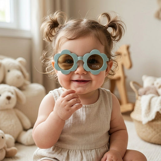 Flower Shape Baby Sunglasses - UV400 Protective Round Sun Glasses - Cute Outdoor Eyewear for Toddlers & Kids