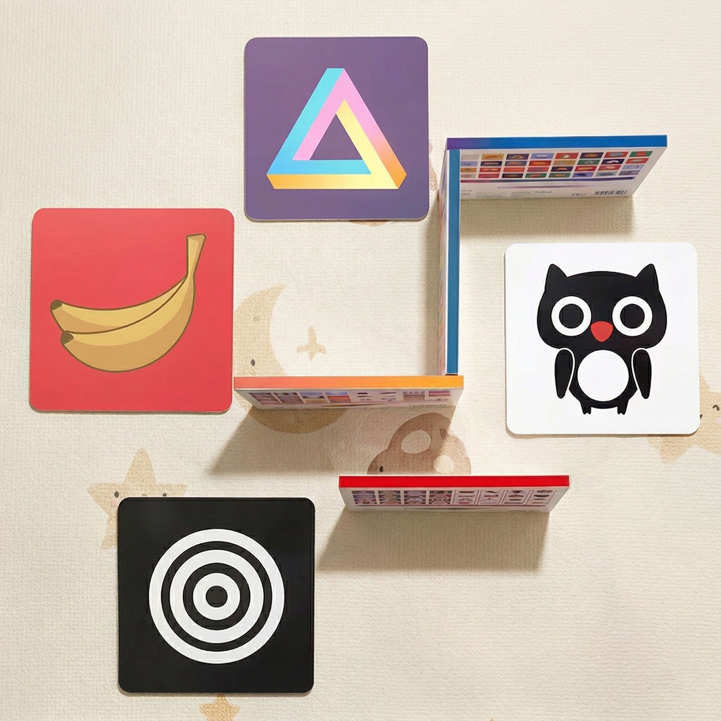 Black & White Visual Stimulation Cards - Newborn Sensory Training Set - Early Education Cognitive Flashcards for Infants