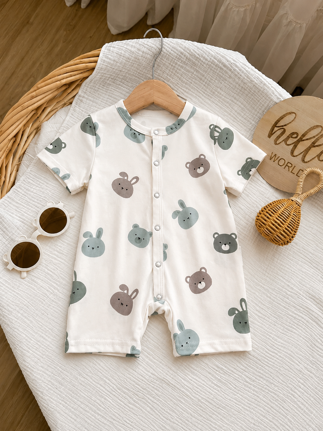 Infant Soft Knit Cartoon Romper - Adorable One-Piece Summer Outfit