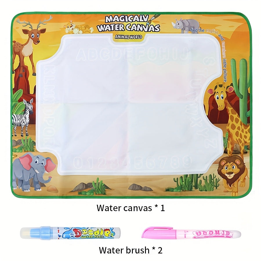 Reusable Water Doodle Mat for Kids, Mess-Free Drawing Mat with Water Pen, Portable Magic Painting Toy