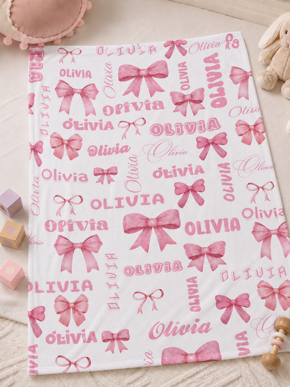 Personalized Name Blanket for Babies and Kids, Custom Printed Soft Blanket