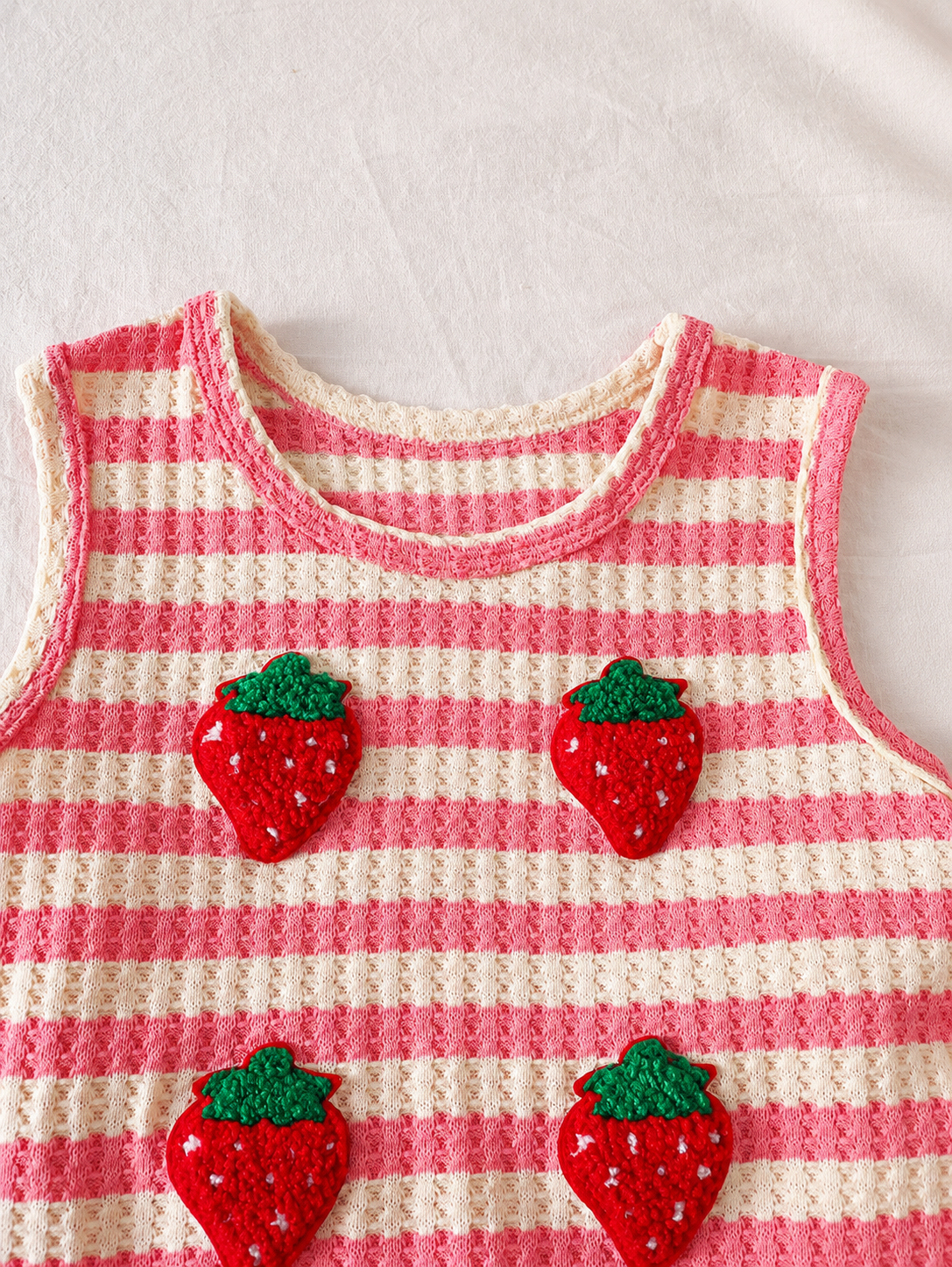 Sweet Style Strawberry Print Top & Shorts 2-Piece Set for Toddler Girls