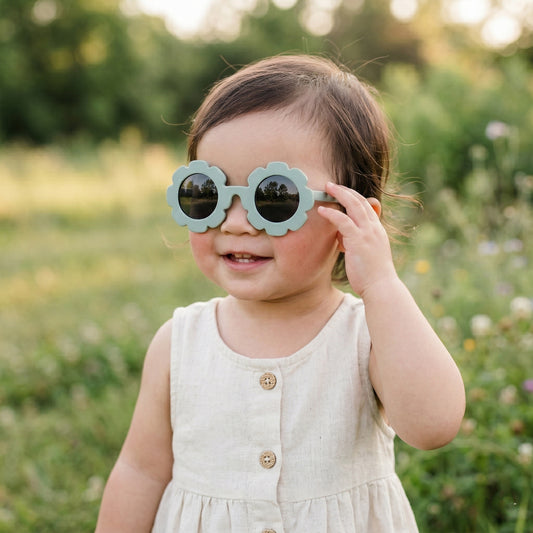 Kids Round Flower Sun Glasses - UV400 Safety Sport Shades - Cute Baby Outdoor Eyewear for Boys & Girls