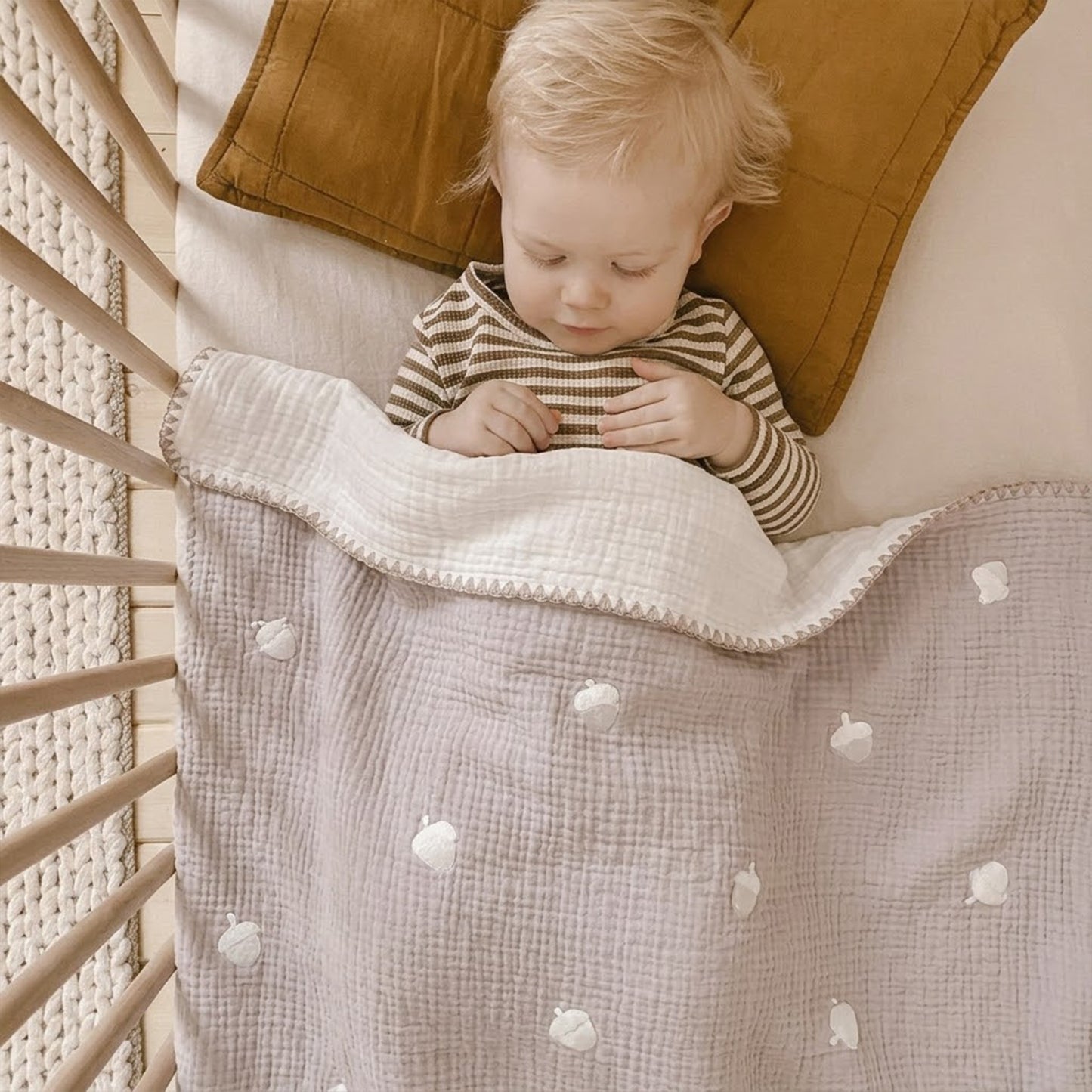 Custom Name Kids Cotton Blanket - Personalized Soft Bedding Set - Autumn & Winter Swaddle & Stroller Accessory