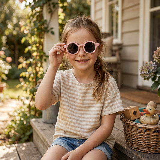 Foldable Kids Sunglasses - Portable Round Sun Glasses for Boys & Girls - Cute Baby Shades & Street Beat Eyewear