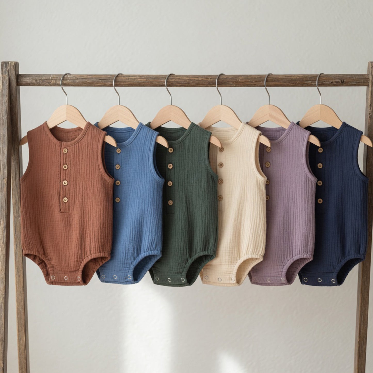 Breathable Cotton Linen Baby Romper - Sleeveless Solid Summer Jumpsuit - Thin & Comfy One-Piece for Newborns