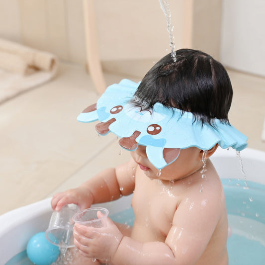 Kids Shampoo Bathing Hat - Soft Protective Shower Cap for Toddlers - Adjustable Hair Wash Guard for Eye & Ear Safety
