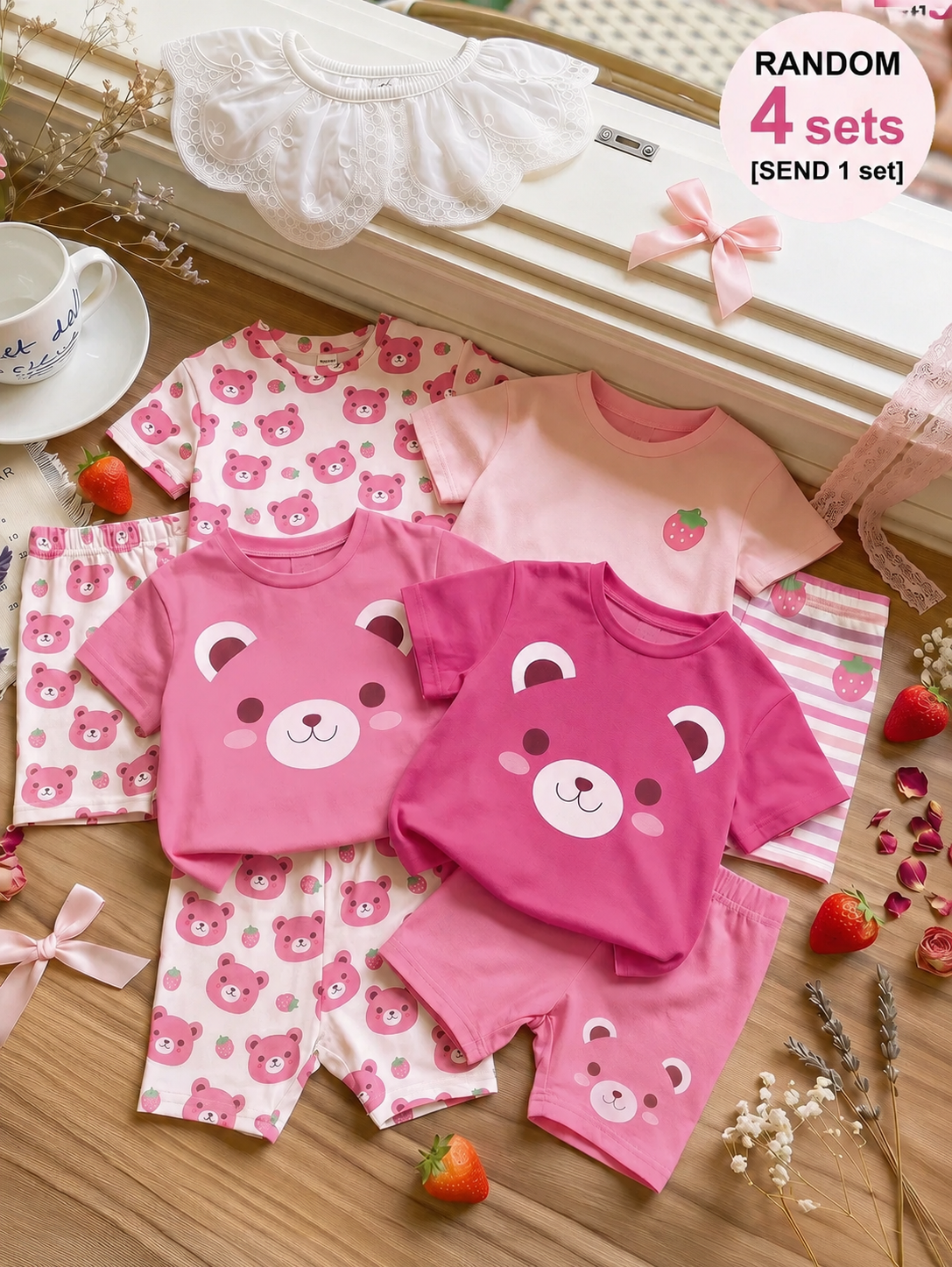 Baby Girl 2-Piece Summer Clothes Set: Striped Knitted Tee and Matching Shorts
