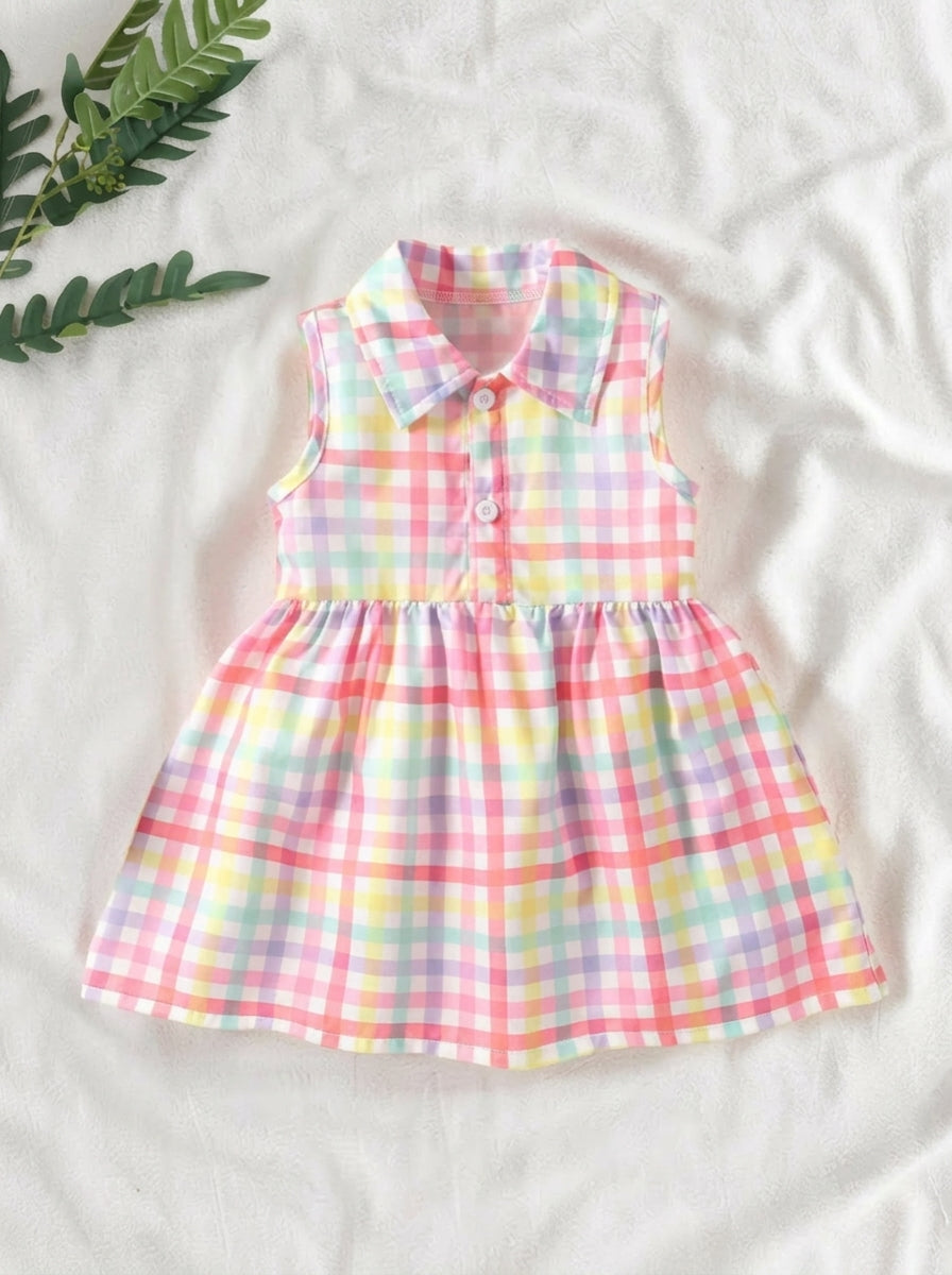 Kids Floral Print A-Line Dress With Bucket Hat Cute Summer Outing Clothing Set