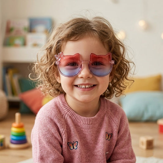 Children's Summer Cute Sunglasses - UV400 Protective Summer Eyewear - Classic Acrylic Shades for Baby Girls