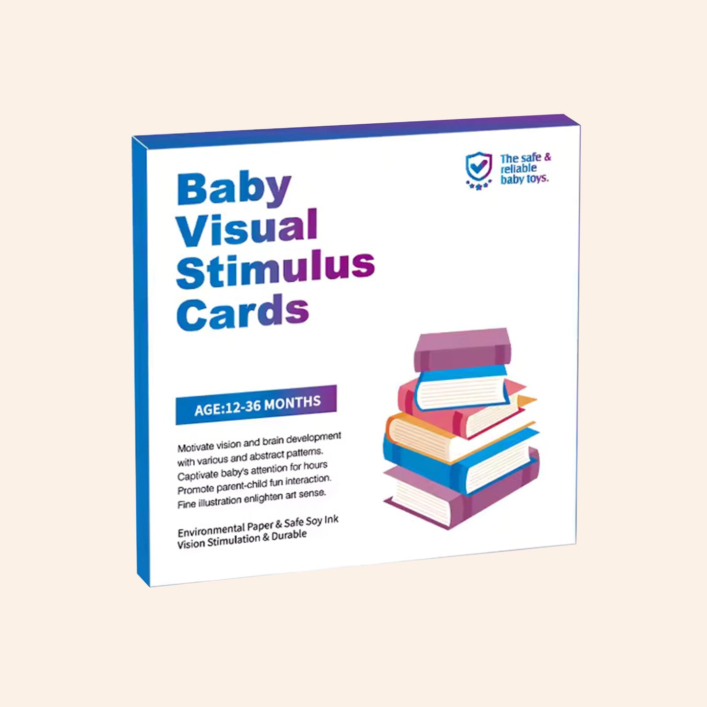 Black & White Visual Stimulation Cards - Newborn Sensory Training Set - Early Education Cognitive Flashcards for Infants