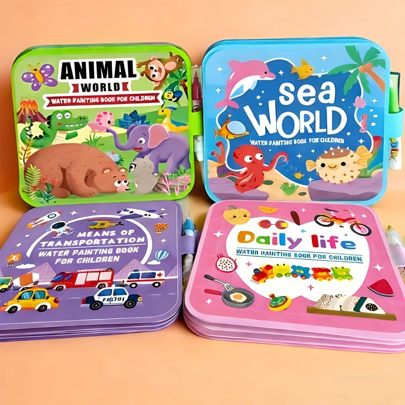 Reusable Magic Water Painting Book for Kids Educational Drawing Activity Book with Assorted Learning Themes