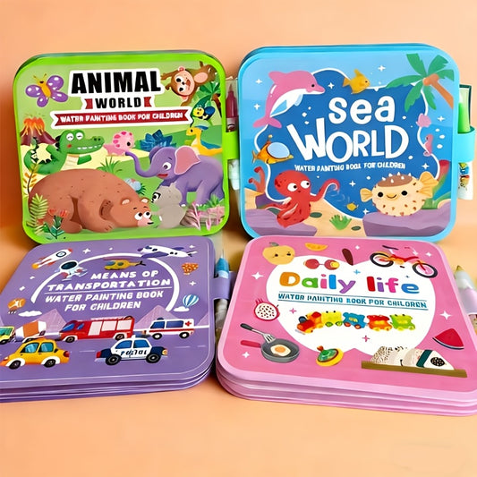 Reusable Magic Water Painting Book for Kids Educational Drawing Activity Book with Assorted Learning Themes