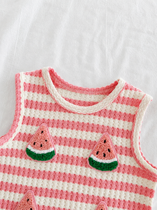 Sweet Style Strawberry Print Top & Shorts 2-Piece Set for Toddler Girls