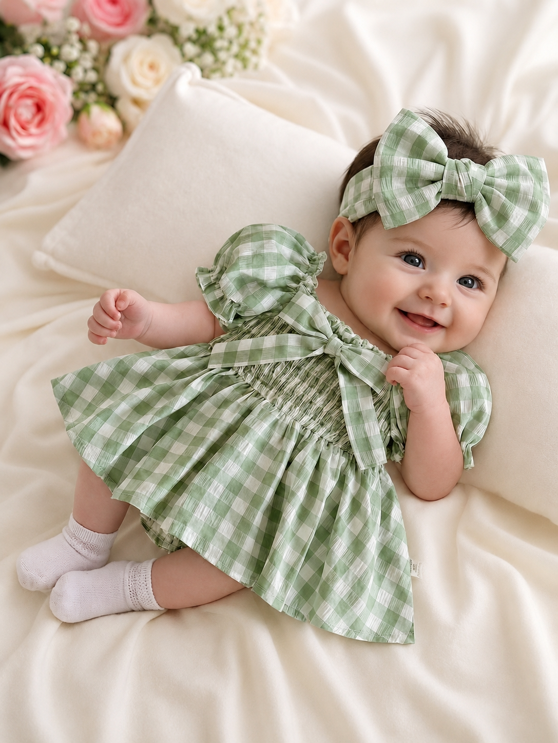 Toddler Striped Rib-Knit Short Sleeve Bodysuit - Casual College Style Summer Vacation Romper