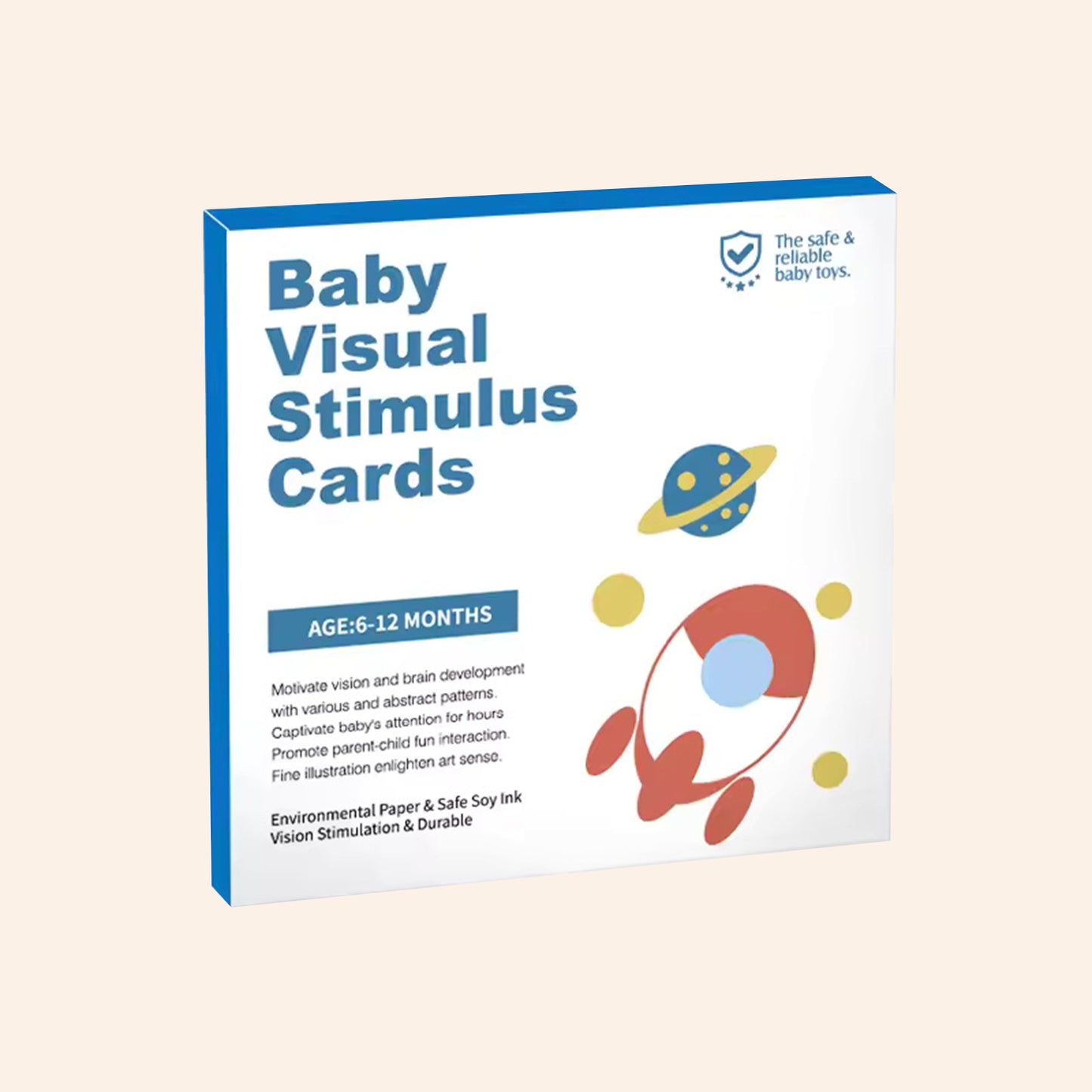 Black & White Visual Stimulation Cards - Newborn Sensory Training Set - Early Education Cognitive Flashcards for Infants