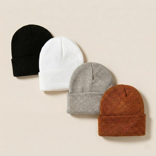 Versatile Knitted Baby Winter Cap - Warm Woolen Hat for Boys & Girls - Fashionable Outdoor Cold-Proof Headwear