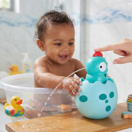 Egg Sprinkler Bath Toy - Water Spraying Duck & Penguin - Fun Floating Shower & Swimming Toy Gift for Boys & Girls