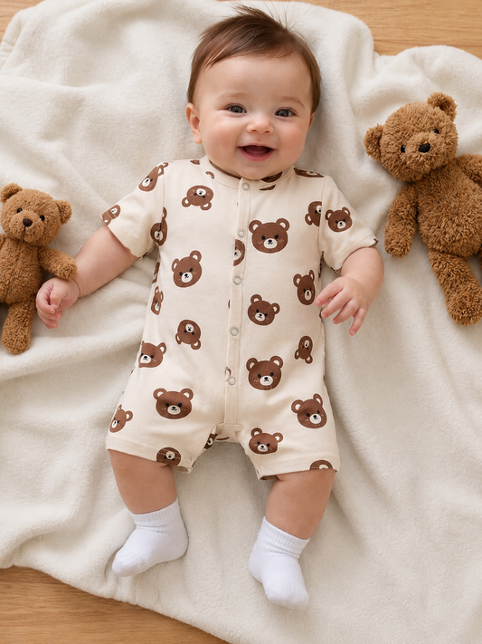Infant Soft Knit Cartoon Romper - Adorable One-Piece Summer Outfit