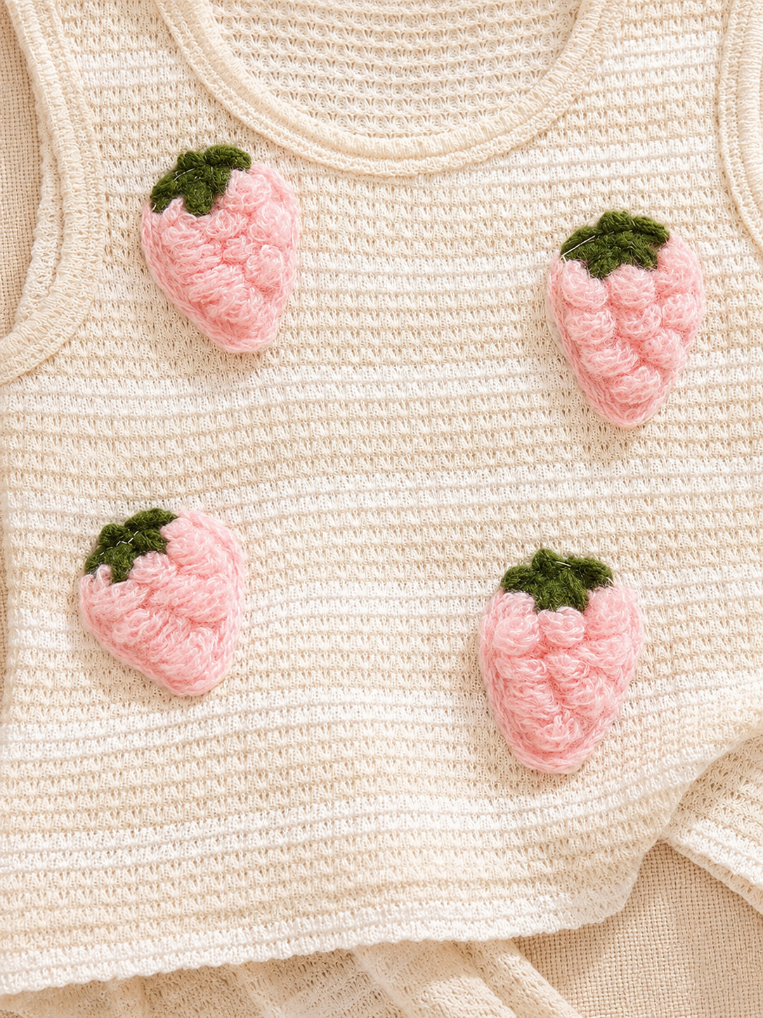 Sweet Style Strawberry Print Top & Shorts 2-Piece Set for Toddler Girls