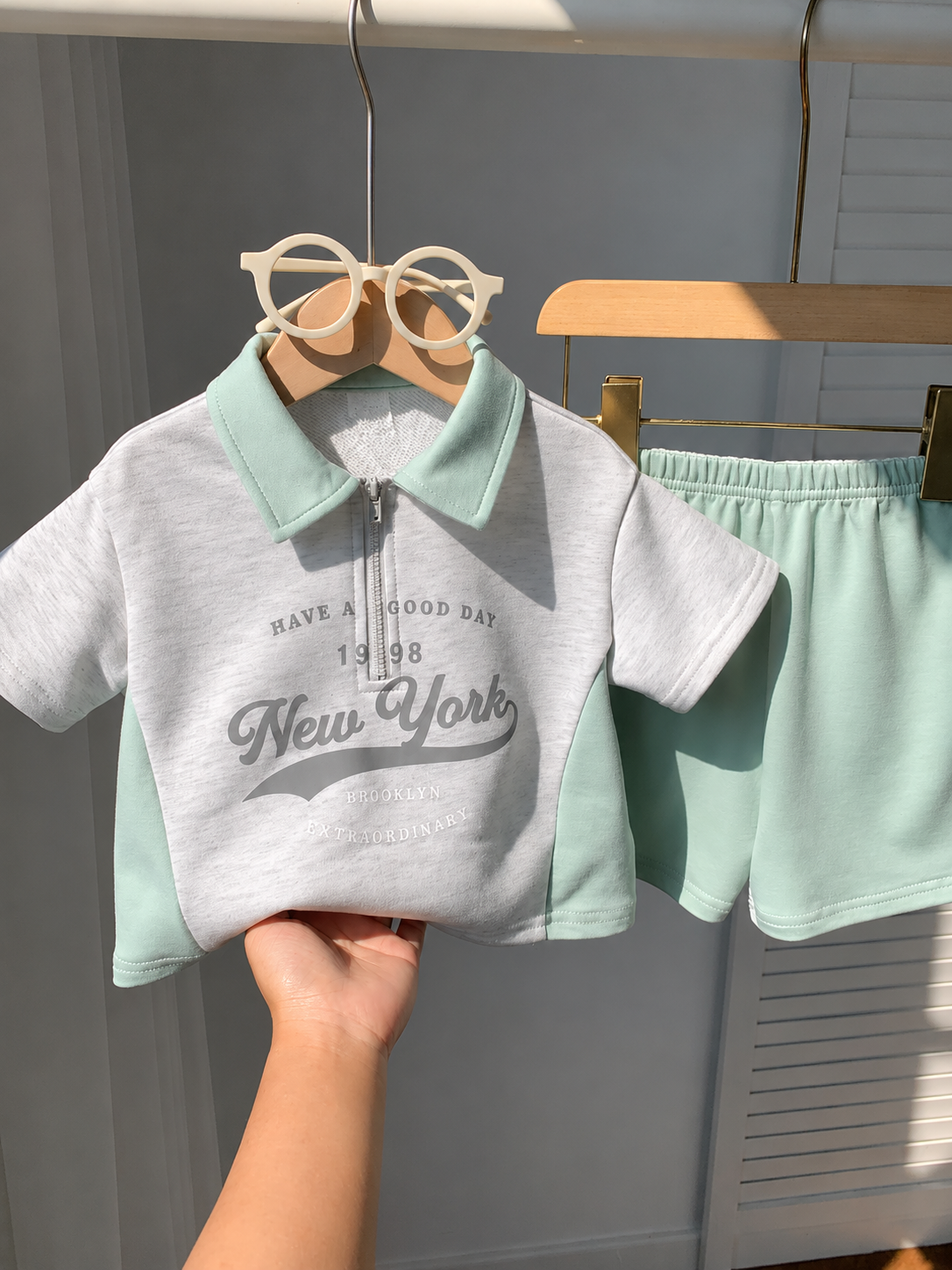 Infant Boys' Green Polo and Shorts Set for Special Occasions