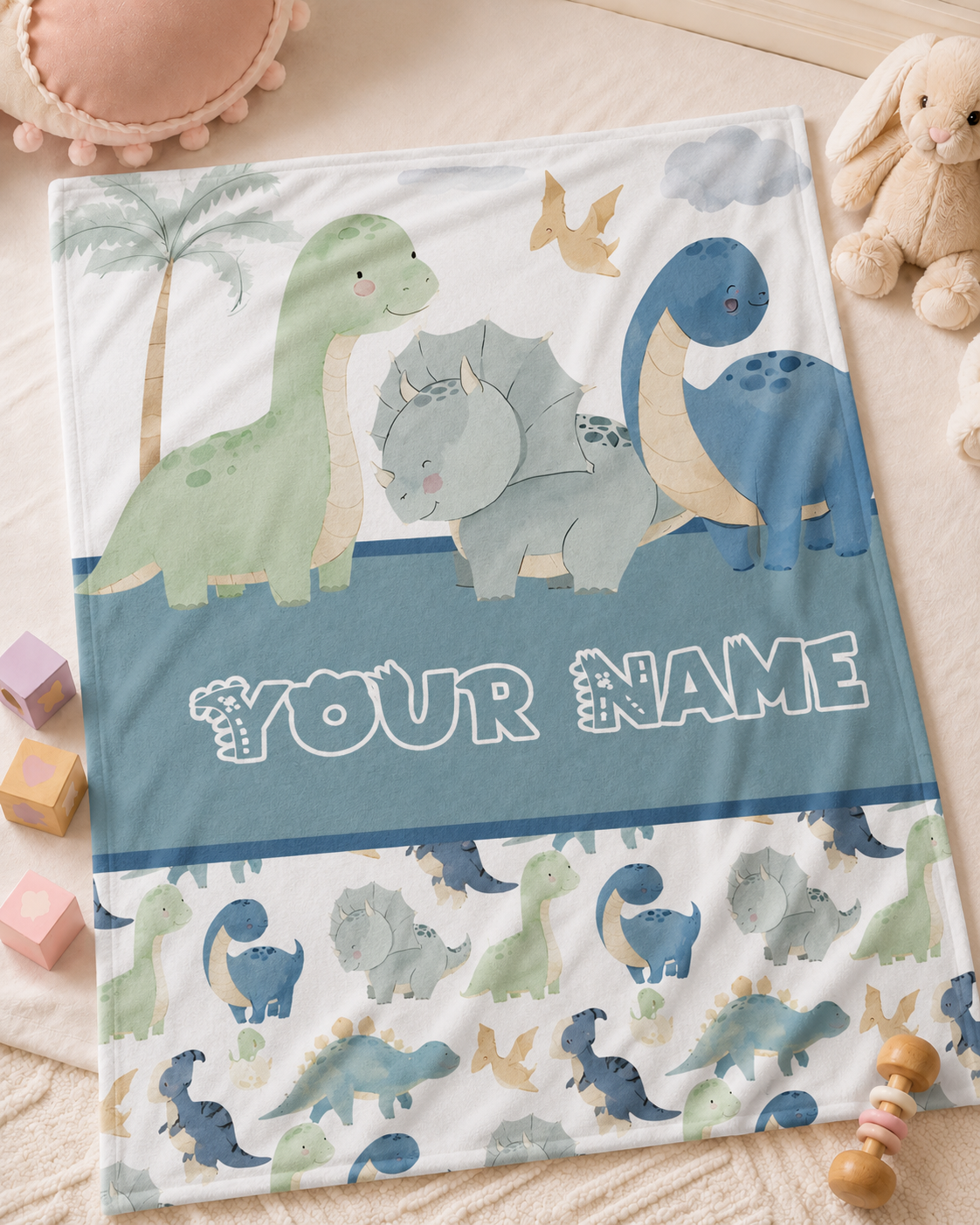 Personalized Name Blanket for Babies and Kids, Custom Printed Soft Blanket