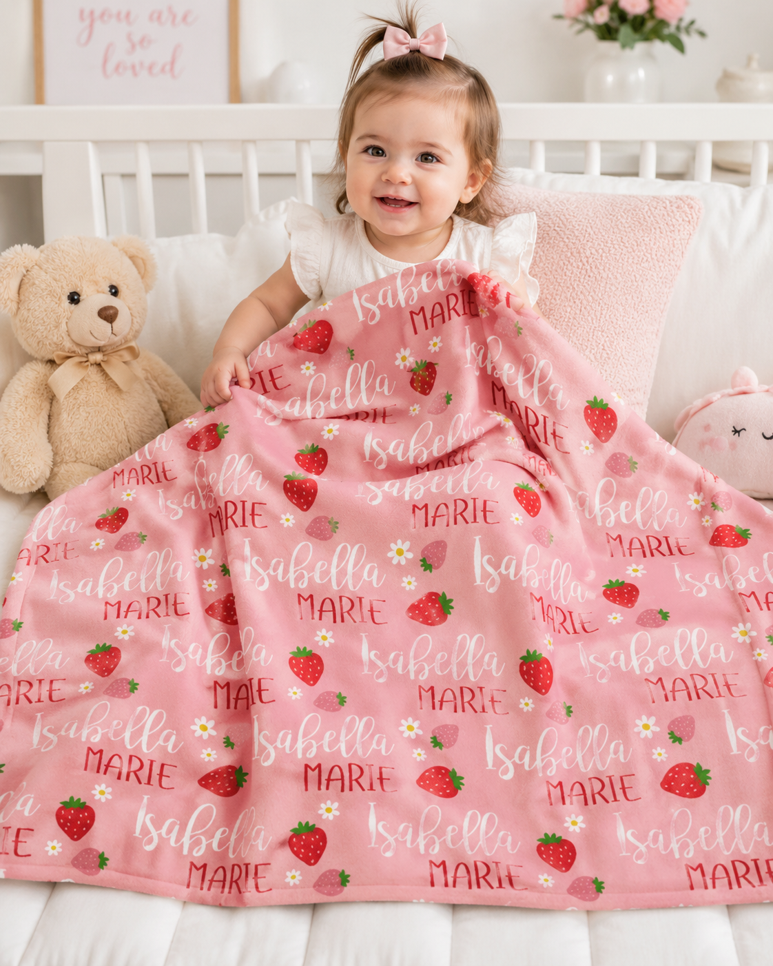 Personalized Name Blanket for Babies and Kids, Custom Printed Soft Blanket