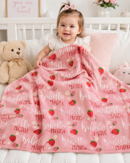 Personalized Name Blanket for Babies and Kids, Custom Printed Soft Blanket