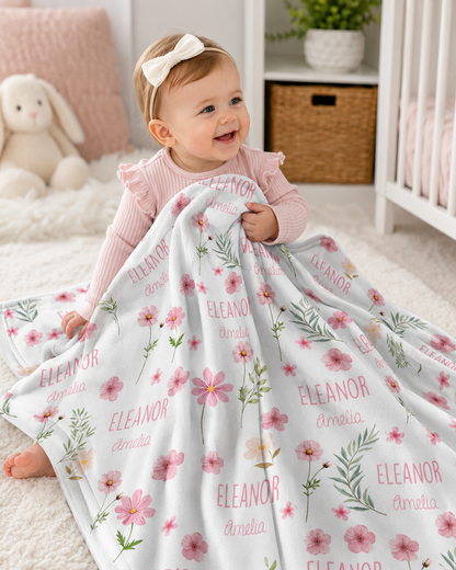 Personalized Name Blanket for Babies and Kids, Custom Printed Soft Blanket