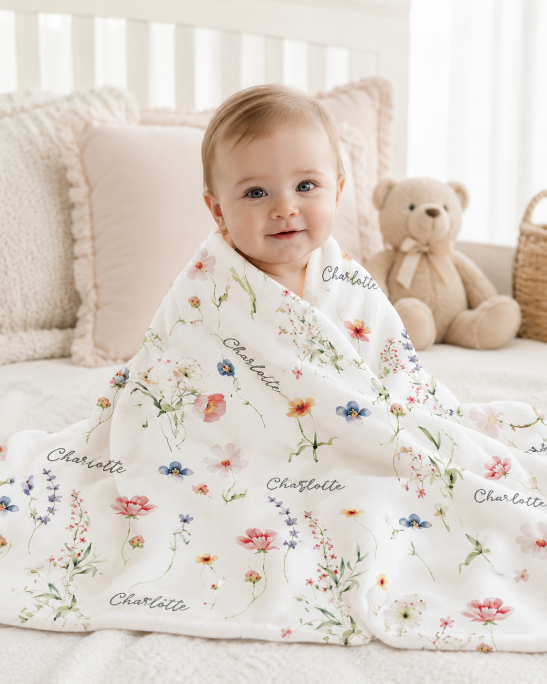 Personalized Name Blanket for Babies and Kids, Custom Printed Soft Blanket
