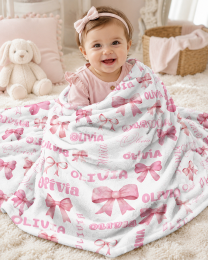 Personalized Name Blanket for Babies and Kids, Custom Printed Soft Blanket