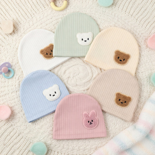 Newborn 95% Cotton Turban Hat - Safe Fetal Hospital Cap - Soft Spring Autumn Beanie for Baby Boys & Girls 0-6M