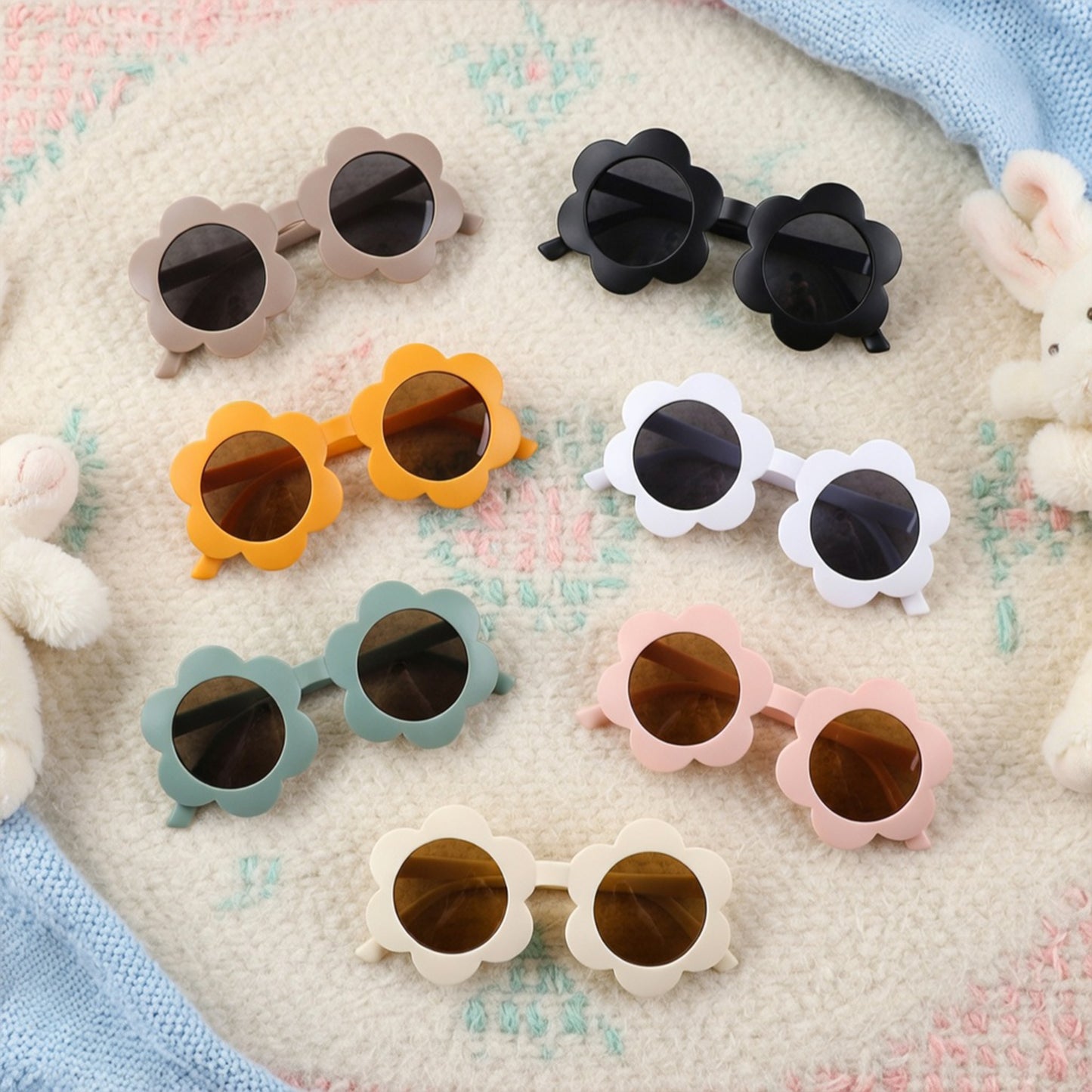 Flower Shape Baby Sunglasses - UV400 Protective Round Sun Glasses - Cute Outdoor Eyewear for Toddlers & Kids