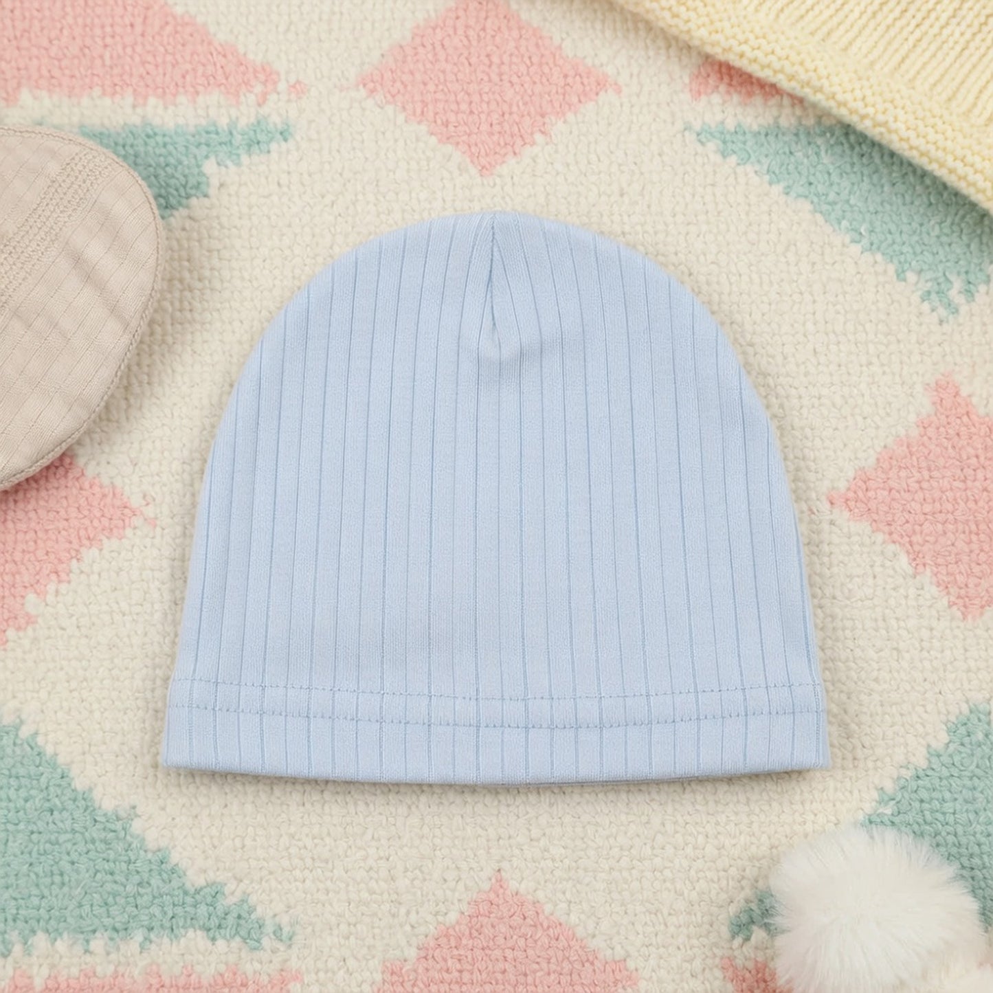 Newborn 95% Cotton Turban Hat - Safe Fetal Hospital Cap - Soft Spring Autumn Beanie for Baby Boys & Girls 0-6M