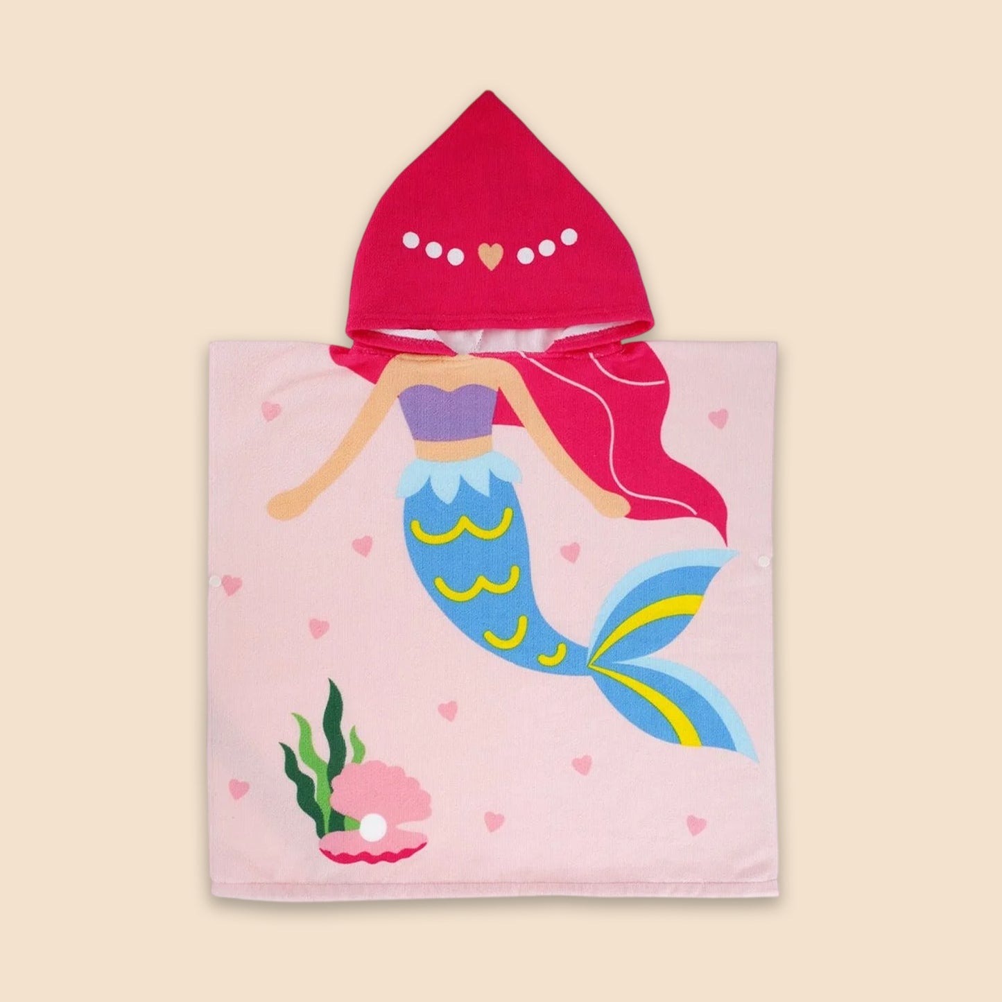 Cartoon Kids Hooded Cape Towel - Quick-Dry Beach & Bathrobe - Fun Unicorn Shark Dinosaur Print for Children
