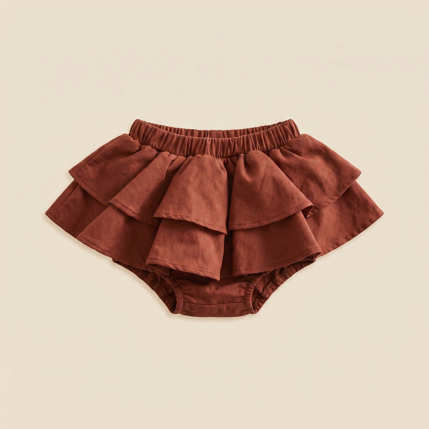 Double Layer Ruffle Lace Baby Skirt - Cotton Linen Toddler Pettiskirt - Casual and Wedding Clothing