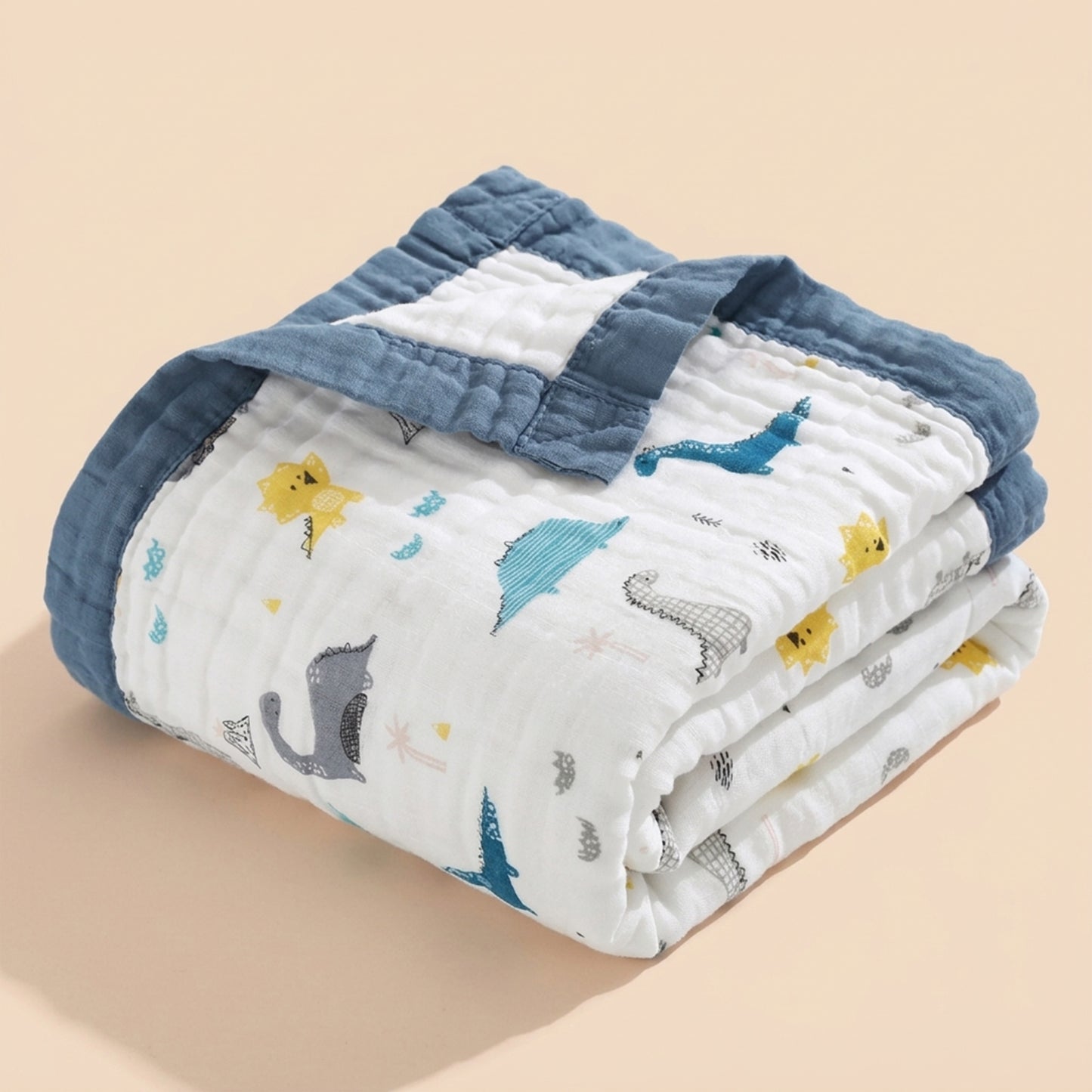Soft 6-Layer Cotton Baby Blanket - High Absorbency Cartoon Bath Towel - Multi-functional Gauze Swaddle for Infants