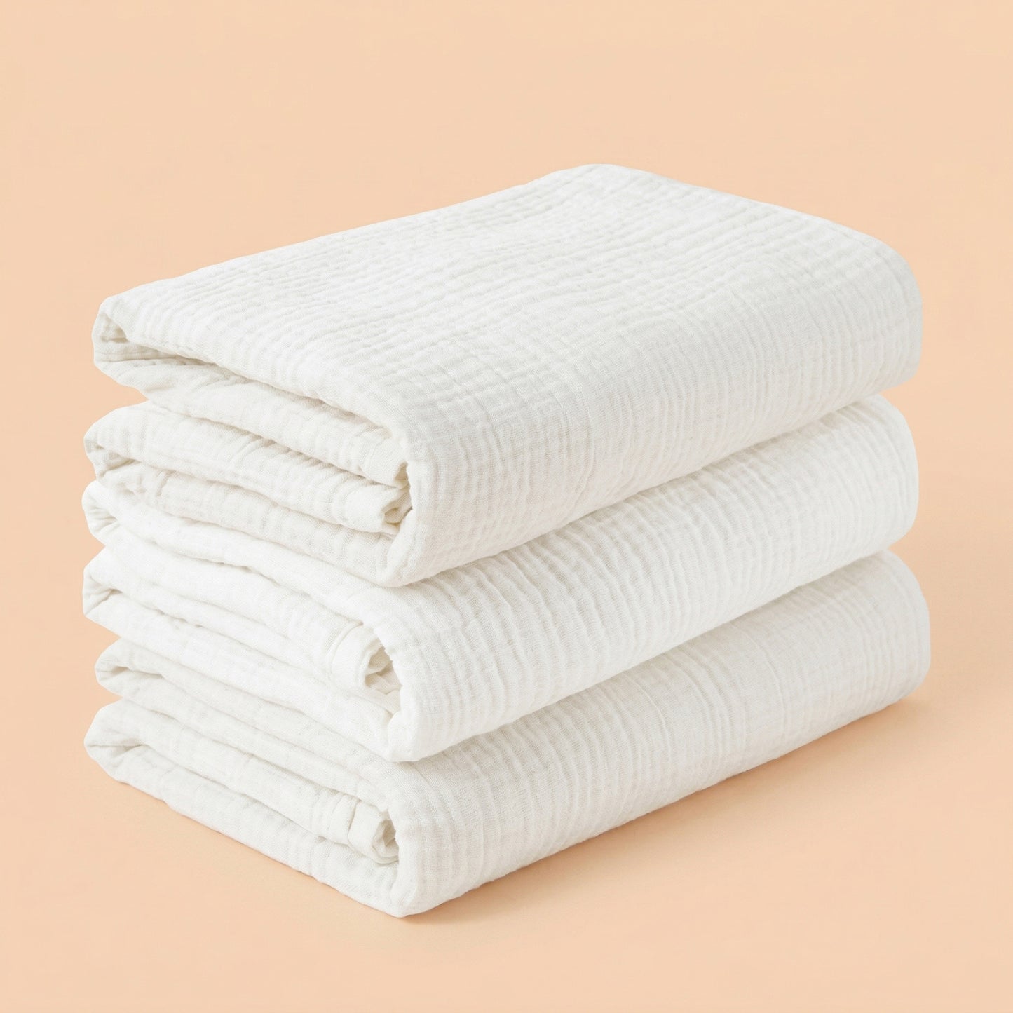 3-Piece Soft Muslin Baby Swaddle Blankets - 100% Breathable Cotton Receiving Blankets - Multi-functional Newborn Wrap Set