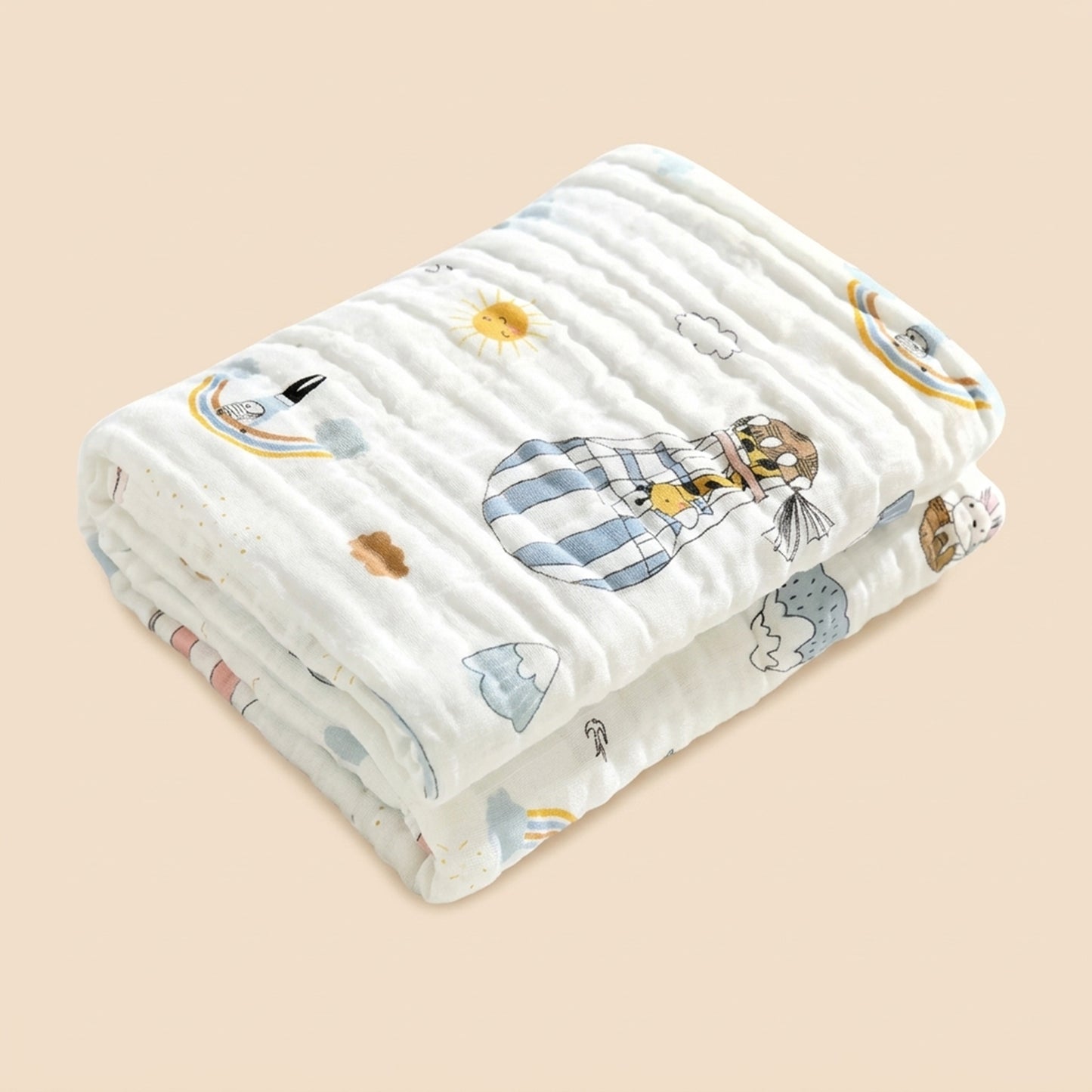 Cotton Muslin Baby Swaddle Blanket - Breathable Printed Newborn Wrap - Soft Multi-use Bath Towel for Infants