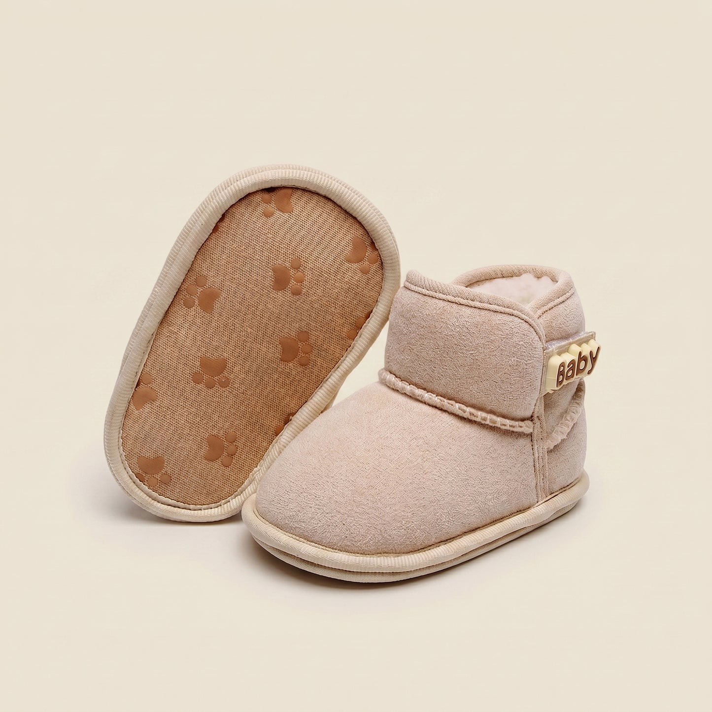 Infant Warm Fleece Snow Boots – Anti-Skid Soft Bottom Walking Shoes for Boys & Girls