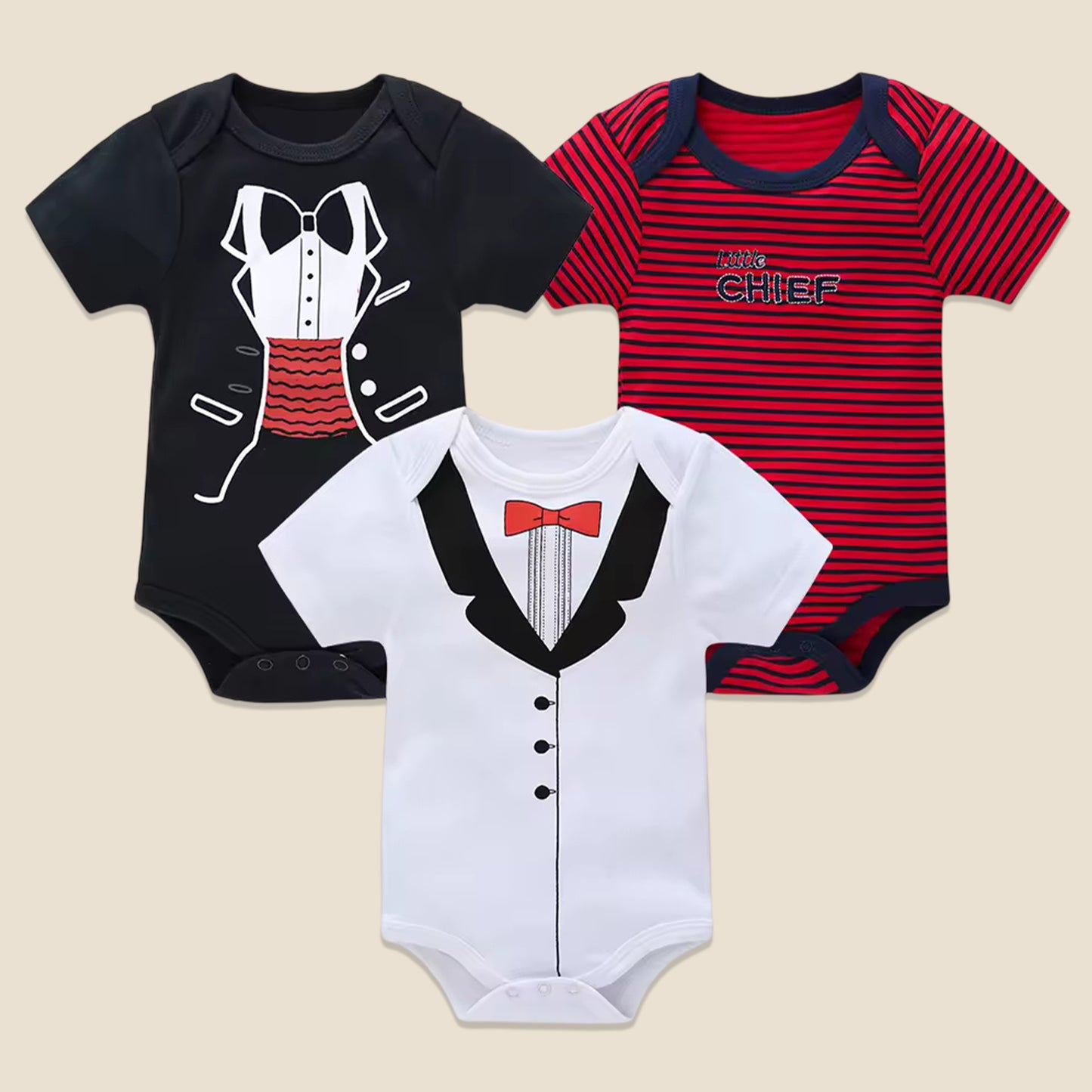 3/6 Pcs Baby Bodysuit Set - 100% Cotton Short Sleeve Rompers - Unisex Newborn Clothes 0-12 Months