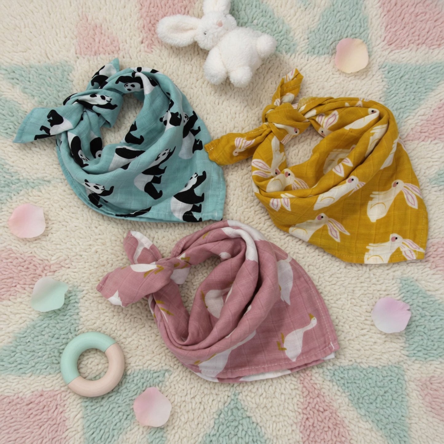 Muslin Cotton Baby Towel - Multi-use Newborn Swaddle & Bath Scarf - Soft Feeding Face Washcloth
