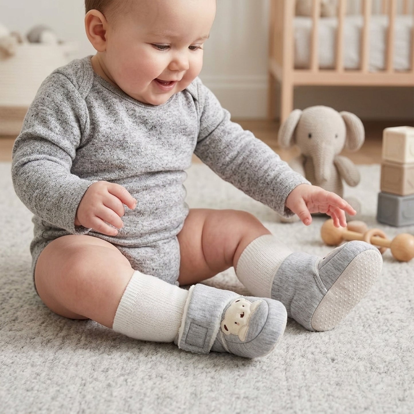 Cute Infant Walking Booties – Thickened Winter Warm Shoes for Baby Boys & Girls - Non-Slip Soft Sole First Walkers (0-18M)